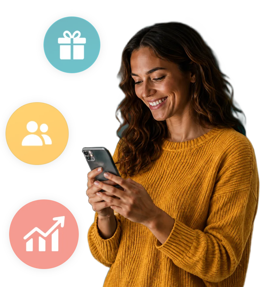 Frau mit Smartphone
